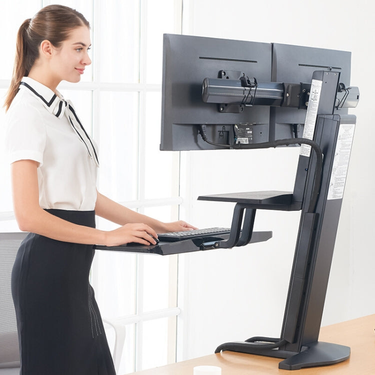 NORTH BAYOU NB L100 Sit-Stand Workstation Desk Table Clamp Dual LCD Monitor Mount For 22-27 inch, L100