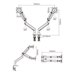 NORTH BAYOU NB G32 Aluminum Alloy Dual Monitor Mount Gas Spring Arm Full Motion Holder for 22- 32 inch LCD LED, G32
