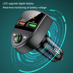 C8 Car  U Disk Bluetooth Player Fm Transmitter  QC3.0 Dual USB Ports Fast Charging, C8 QC3.0