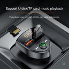 C8 Car  U Disk Bluetooth Player Fm Transmitter  QC3.0 Dual USB Ports Fast Charging, C8 QC3.0