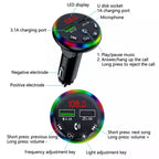 F13 Car Smartphone Charger Hands Free Calling 5.0 Bluetooth-MP3 Player Car Wireless FM Transmitter, F13