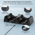 For Oculus Quest 2 VR Charging Stand VR Accessories Host Storage Bracket Double Charging Stand, VR Charging