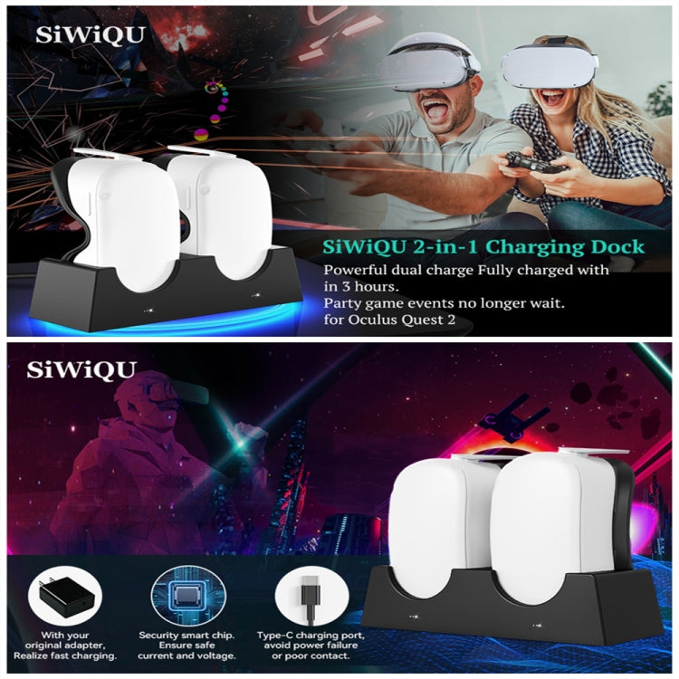 For Oculus Quest 2 VR Charging Stand VR Accessories Host Storage Bracket Double Charging Stand, VR Charging