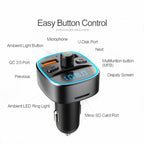 T25S Car MP3 Player Multi-function BT5.0 Dual USB Chargers, T25S