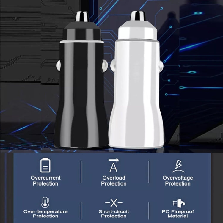 TE-P8 40W PD20W + PD20W Dual Port PD3.0 Car Charger with Type-c to Type-C Data Cable, Length: 1m