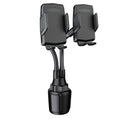 A080+X908 Car Cup Double Mobile Phone Holder Mount Adjustable Cradle Bracket, A080+X908