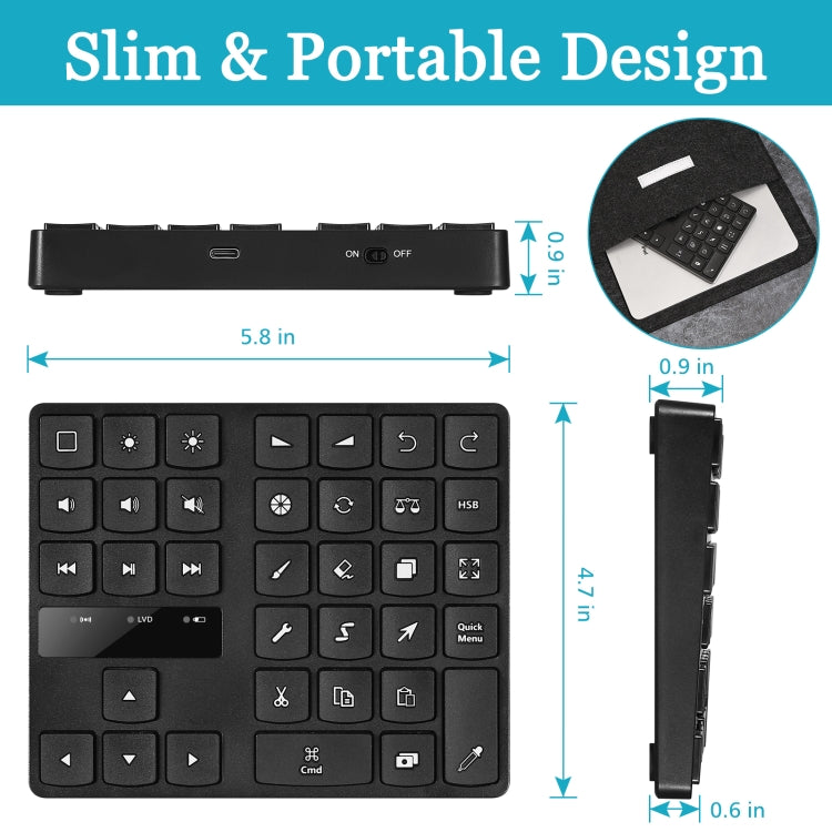 MC-533 Bluetooth 5.0 Painting Keyboard 35 keys Keypad Wireless Digital keyboard, MC-533