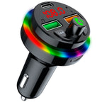 PDF17 Car Bluetooth 5.0 Charger FM Transmitter Type-C Dual USB MP3 Music Player, PDF17