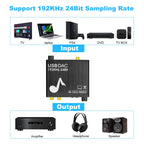 AY107 Digital to Analog Converter Optical Fiber Analog Audio Decoder USB Sound Card Digital Audio Converter