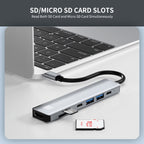 JUNSUNMAY 7 in 1 Type-C to 4K HDMI Docking Station Adapter PD Quick Charge Hub SD/TF Card Reader, JSM-HUB007