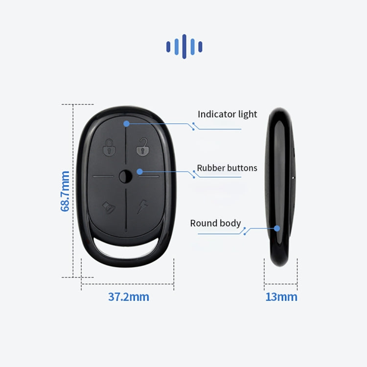 433MHZ 4 Button RF Wireless Remote Control For Light / Door / Alarm System