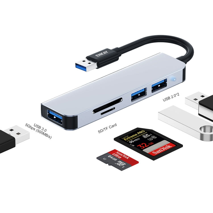 ENKAY Hat-Prince 5 in 1 Docking Station Adapter HUB SD/TF Card Reader, USB 3.0, Type-C