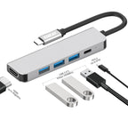 ENKAY Hat-Prince 5 in 1 Type-C Hub 4K HDMI Converter Docking Station USB 3.0 Adapter, USB3.0+HDMI