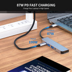 ENKAY Hat-Prince 5 in 1 Type-C Hub 4K HDMI Converter Docking Station 3.5mm Audio Jack Adapter, 3.5mm+HDMI