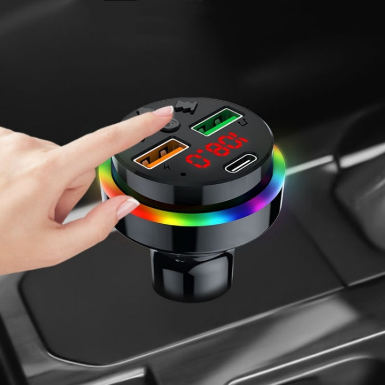 PDF15 FM Transmitter Bluetooth 5.0 Handsfree Car Kit Audio MP3 Player, PDF15