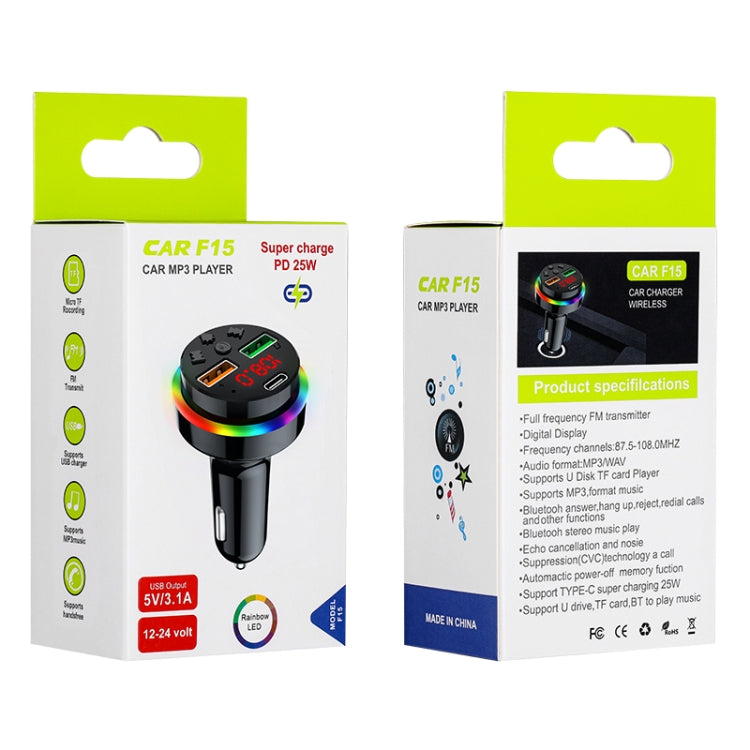 PDF15 FM Transmitter Bluetooth 5.0 Handsfree Car Kit Audio MP3 Player, PDF15