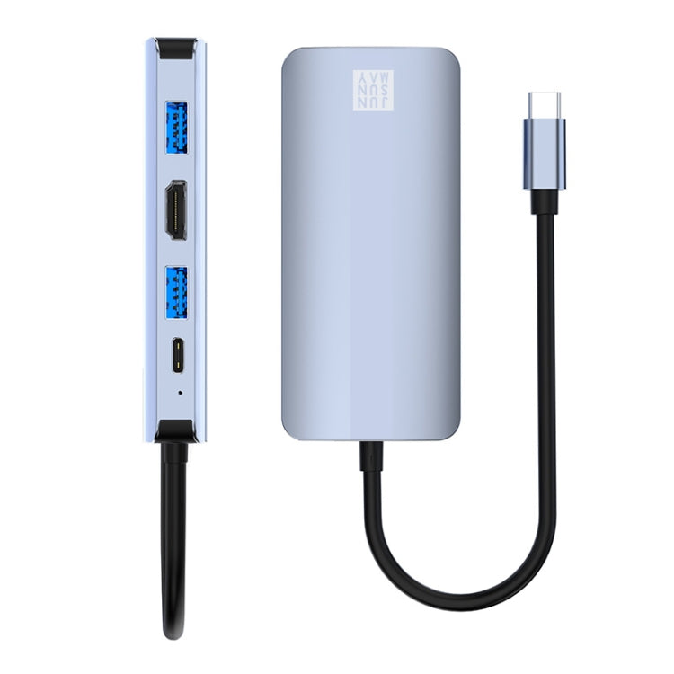 JUNSUNMAY 8 in 1 Type-C to 4K HDMI + RJ45 Ethernet Hub Docking Station Adapter, JSM-HUB014