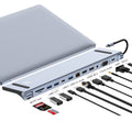 JUNSUNMAY 12 in 1 Multifunctional USB C Hub Docking Station Adapter SD/TF Card Reader, JSM-HUB022