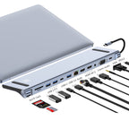 JUNSUNMAY 12 in 1 Multifunctional USB C Hub Docking Station Adapter SD/TF Card Reader, JSM-HUB022
