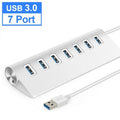 7301 7 Port USB 3.0 HUB 5Gbps High Speed Power Adapter, 7 Ports 5Gbps