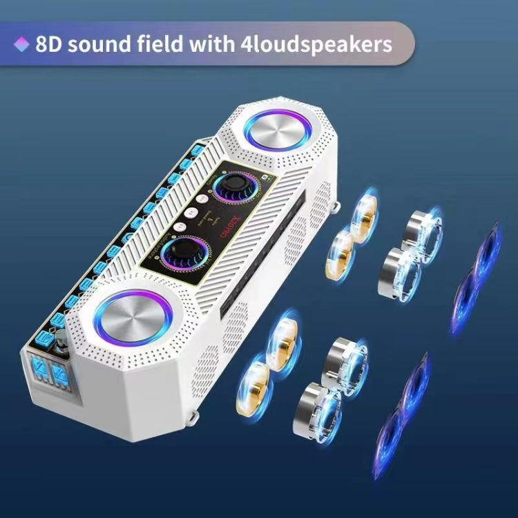 X20 Multifunction Singing Sound Card Audio Machine Square Dance Karaoke Wireless Bluetooth Speaker, X20