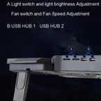 S400 Four Cooling Fans Foldable Adjustable Gaming Laptop Desktop Holder, S400