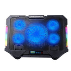S500 Adjustable Height 5 Quiet Fans RGB Gaming Laptop Cooling Pad with Phone Holder, S500