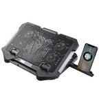 S500 Adjustable Height 5 Quiet Fans RGB Gaming Laptop Cooling Pad with Phone Holder, S500