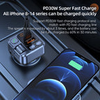 T16 MP3 Player Fast Charger Wireless Bluetooth 5.1 FM Transmitter Hands Free Car Kit, T16 Bluetooth 5.1