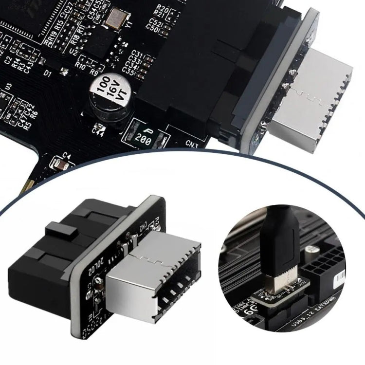 Motherboard USB3.0 19P/20P to TYPE-E Adapter
