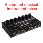Mini 6-Channel Stereo Audio Mixer Musical Instrument Mixer Electric Wind Electric Guitar Electronic Piano Drums Mixer, B020