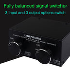 3 Input To 3 Output Fully Balanced XLR Signal Passive Stereo Selector Switch Switcher, B033