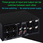 3 Input To 3 Output Fully Balanced XLR Signal Passive Stereo Selector Switch Switcher, B033