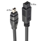 JUNSUNMAY FireWire High Speed Premium DV 800 9 Pin Male To FireWire 400 4 Pin Male IEEE 1394 Cable, 1.8m, 3m, 4.5m