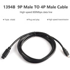JUNSUNMAY FireWire High Speed Premium DV 800 9 Pin Male To FireWire 400 4 Pin Male IEEE 1394 Cable, 1.8m, 3m, 4.5m
