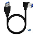 JUNSUNMAY USB 3.0 A Male to USB 3.0 B Male Adapter Cable Cord 1.6ft/0.5M for Docking Station, External Hard Drivers, Scanner, Printer and More, Up, Down, Left, Right