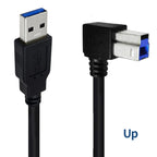 JUNSUNMAY USB 3.0 A Male to USB 3.0 B Male Adapter Cable Cord 1.6ft/0.5M for Docking Station, External Hard Drivers, Scanner, Printer and More, Up, Down, Left, Right