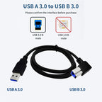 JUNSUNMAY USB 3.0 A Male to USB 3.0 B Male Adapter Cable Cord 1.6ft/0.5M for Docking Station, External Hard Drivers, Scanner, Printer and More, Up, Down, Left, Right