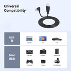 JUNSUNMAY 5 Feet USB A 2.0 to Mini B 5 Pin Charger Cable Cord, Length: 1.5m, Up, Down, Left, Right
