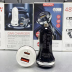 P28 USB-C PD30W + QC3.0 18W USB Dual Port Car Charger, P28 (Black), P28 (White)
