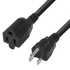 JUNSUNMAY US 1.6FT NEMA 5-15P 1 to 2 Way Outlet NEMA 5-15R SJT 16AWG 3 Prong Power Cable Wire Extender