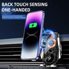 Q8 Universal Air Vent Mount Magnetic Mobile Phone Wireless Charging Car Holder, Q8 (Black), Q8 (Silver)
