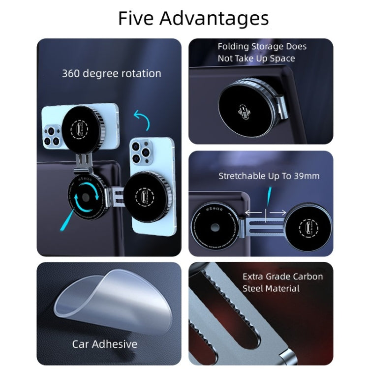 T1 For Tesla Magnetic  Scalable Foldable 360 Degree Rotary Car Mobile Phone Holder, T1