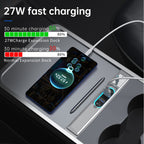 Z62A For Tesla Model 3 / Y Center Console 27W Fast Charging USB HUB Docking Station, Z62A