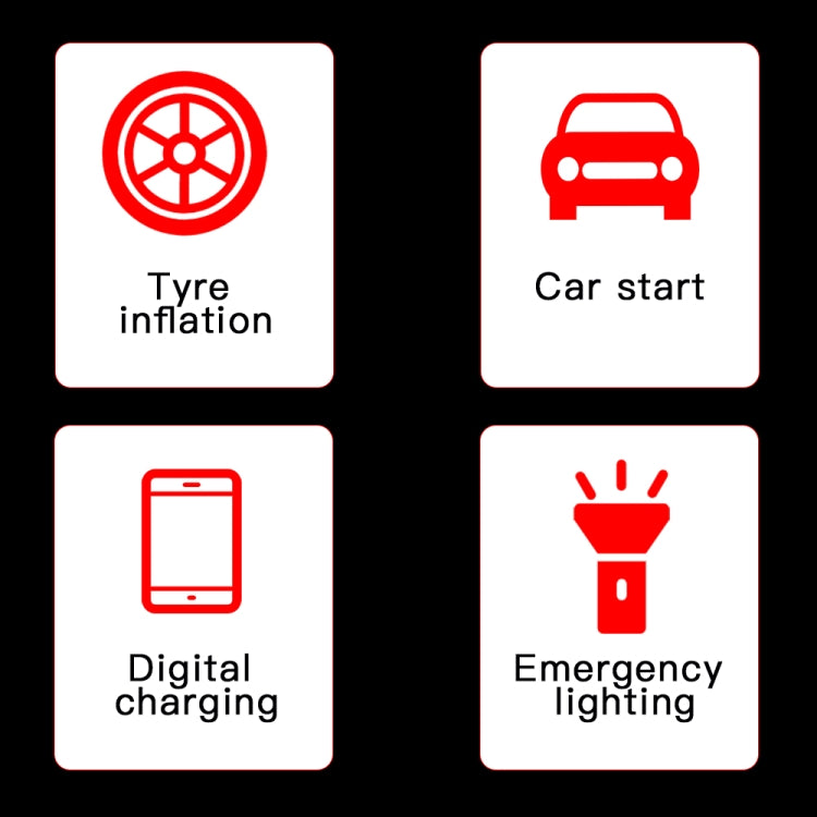 Ai8 Portable Multifunctional LCD Screen Emergency Power Supply 12V Car Start Air Pump