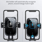 X11 Three Axle Linkage 15W Smart Touch Automatic Retractable Clip Fast Charging Wireless Car Chargers, Standard Configuration, Standard With Dashboard Bracket