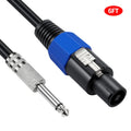 JUNSUNMAY Speakon Male to 6.35mm Male Audio Speaker Adapter Cable with Snap Lock, 6FT, 10FT, 25FT, 50FT