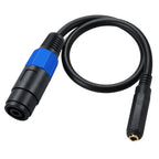 JUNSUNMAY Speakon Female to 6.35mm Female Audio Speaker Adapter Cable, Length: 50cm