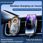 C12 Wireless Fast Charging Car Bracket Interior Cup Air Outlet Fixing Clip Induction Luminous LOGO, C12
