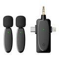 3 in 1 Mini Wireless Lavalier Microphones for iPhone / Android / Camera with Noise Reduction Function, One by Two